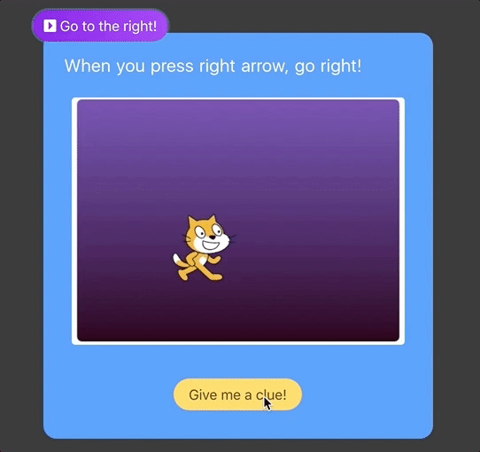 animation of opening a clue